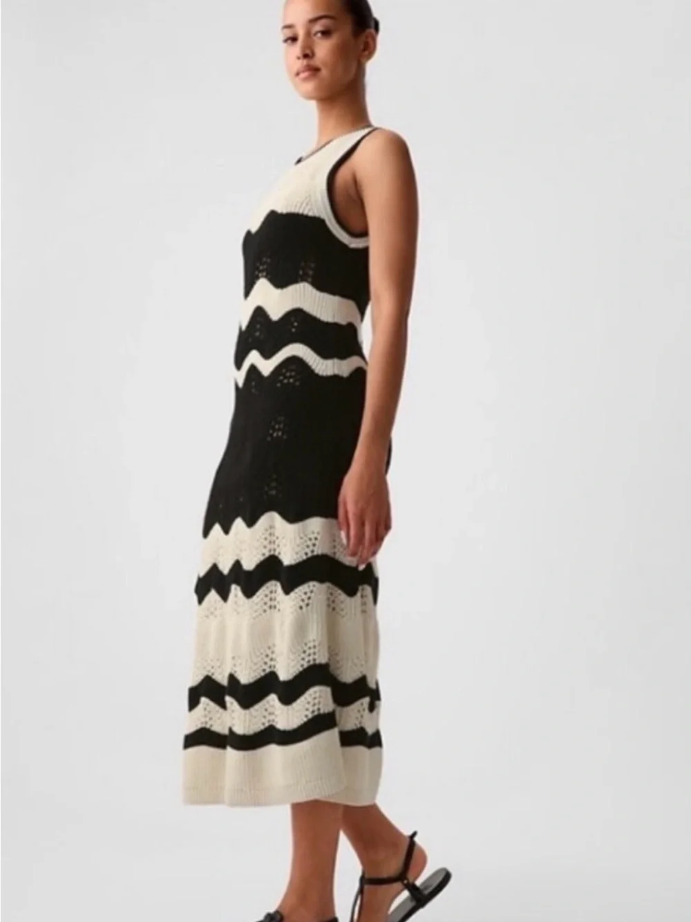 GAP Crochet Midi Sweater Dress Size L-Tall - Picture 3 of 10